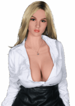 Volle Sexpuppe Bonny mit großen Brüsten und langen blonden Haaren Realistische TPE Sexpuppe Bonny mit vollen Kurven, heller Haut und langen blonden Haaren, lebensechte Sexpuppe mit weiblichen Kurven und natürlichem Aussehen.