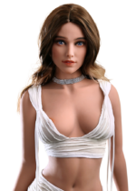 Firedoll Lisa-Marie | 166 cm Realistische TPE Sexpuppe Firedoll Lisa-Marie 166 cm mit dunkelbraunen Haaren, klarblauen Augen und weiblichen Kurven, lebensechte Puppe mit weicher Haut und elegantem Look.