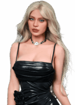 Realistische TPE Sexpuppe Firedoll Stella 156 cm mit hellblonden Haaren, weicher Haut, natürlicher C-Cup-Brust und elegant femininen Rundungen.