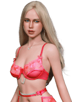 Realistische Sexpuppe Rosa 160 cm in natürlicher Haltung, lebensechte Silikon-Sexpuppe mit detailliertem Gesicht und Proportionen für den persönlichen Gebrauch.