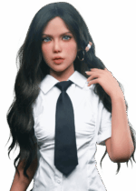 Firedoll Nova | 157 cm Realistische TPE Sexpuppe Firedoll Nova 157 cm mit braunen Haaren, heller Haut, Gel-Brüsten und sinnlichem Blick, lebensechte Puppe mit natürlichen Rundungen und elegantem Look.